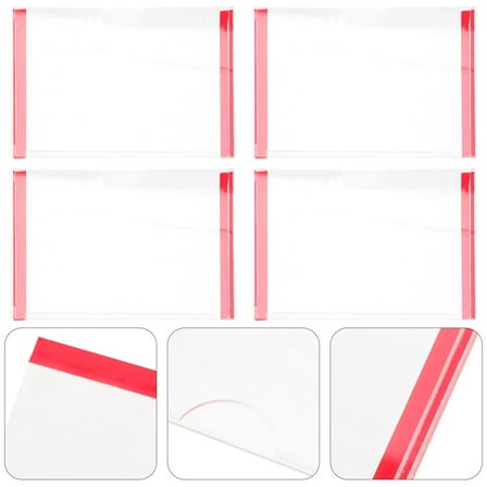 ROSENICE 4Pcs Clear Door Sign Holder Acrylic Hanging Door Sign Holder Transparent .60X9.30X0.50Cm