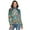 Colorful Ditsy Floral Print Christmas Tree, variant on Christmas Candy Pattern Women's Turtleneck Sweater Long Sleeve Ribbed Fitted Turtle Neck Casual Fall Winter Collection Top XL