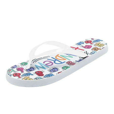 

Flip Flops for Women Men And Women Flat Sandals Fashion Beach Clip Toe Herringbone Slippers Waterproof Breathable Non Positioning Printing Slippers Flip Flops Pvc White 38