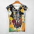 thumbnail image 3 of Jean Michel Basquiat Womens Hawaiian Cotton Short Sleeve T-Shirts Tops,Vintage V-Neck Graphic Tee Clothing, 3 of 5