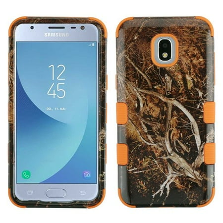 - Samsung Galaxy J3 2018, J337, J3 V, J3 3rd Gen, J3 Star, J3 Achieve, Express Prime 3 Phone Case Tuff Hybrid Shockproof Rubber Dual Layer Soft Protective Hard Case Cover Vine Orange Phone Case