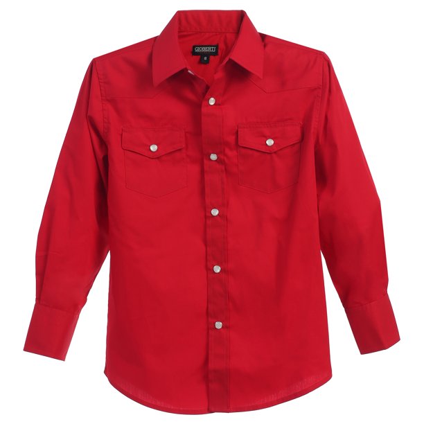 Gioberti - Gioberti Boys Casual Western Solid Long Sleeve Shirt With ...