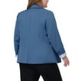 thumbnail image 4 of Unique Bargains Women's Plus Size Stripe Cuff Notched Lapel Casual Blazer, 4 of 6