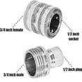 thumbnail image 3 of COM1950s Quick Disconnect Kit for High Pressure Washer, 0.8 Inch Metal Water Hose Connector, Fast Connect and Universal Fit for Water Guns and Pipes, Durable Accessory, 3 of 7