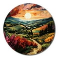 thumbnail image 2 of Designart "Sunset Over Rows of Ruby in the Vineyard Landscape I" Farmhouse Oversized Wall Clock, 2 of 5