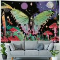thumbnail image 4 of PRATYUS  Moth Tapestry for Bedroom Aesthetic Mushroom Tapestry Green Butterfly Wall Tapestry Moonlit Garden Tapestry Wall Hanging Srarry Stars Tapestry for Living Room Dorm Home Decor Painting, 4 of 6