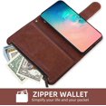thumbnail image 6 of Phone Case for Samsung Galaxy S10e Wallet Cover with Tempered Glass Screen Protector and Flower Leather Flip Credit Card Holder Stand Lanyard Cell Accessories S 10e 10se Se10 Women Men Brown, 6 of 8