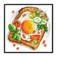 thumbnail image 3 of (1336) Feiman Bordado Hilo Algodón Ecológico 11CT 3 Hebras Impresión 30*30cm Sun Egg Fruit Toast Cross Stitch Still Life Series Kit (borde Gancho) (Video Disponible en El Sku Principal), 3 of 9