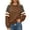 Brown, variant on JIAYUE Women's Sweatshirt Crew Neck Long Sleeves Leopard Color Block Sleeve Stripe Detail Pullover Top for Fall Workout Wear
