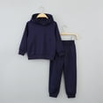 thumbnail image 6 of Quealent Boys Sweat Suit Set - 2 Piece Soft Fleece Pullover Hoodies and Athletic Cargo Jogger Sweatpants for Boys Navy for Size 4-5 Years, 6 of 8