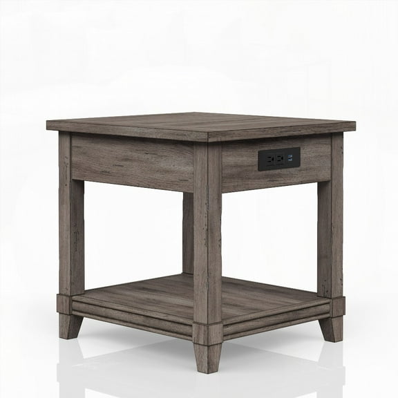 The Rustic Gray Coffee Table with Storage Drawer & USB for Living Room