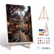 thumbnail image 1 of Kit de pintura por números HITIRECOVI Streetscape Rainy Night, 1 of 7