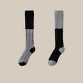 thumbnail image 3 of Cmunyle Two Pairs Pack Womens Long Tube Slipper Socks Winter Warm Fleece Lined Cozy Soft Thick Fuzzy Non-Slip Indoor Socks Free Size Polyester Spandex Blend In Dark Gray Color, 3 of 6