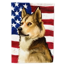 Carolines Treasures CK6509CHF East Siberian Laika Dog American Canvas House Size outdoor-flags, Multicolor