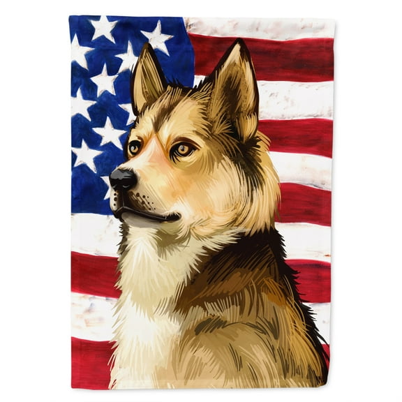 Carolines Treasures CK6509CHF East Siberian Laika Dog American Canvas House Size outdoor-flags, Multicolor