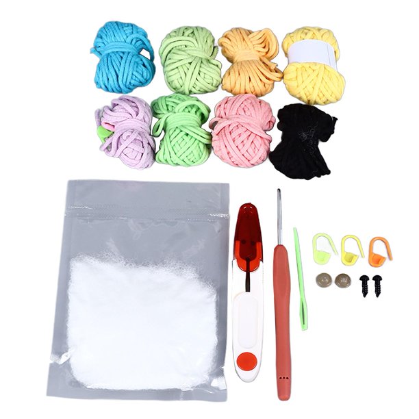 Kit de crochet de juguete de peluche Kit profesional de iniciación a crochet con tutoriales en video paso a paso Kits de animales de crochet para adultos y niños Suministros para manualidades DIY