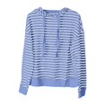 thumbnail image 4 of SGMVNU Sweatshirts for Women Hoodie Pullover Striped Hooded Sweatshirt Long Sleeve Casual Pullover Top Soft Athletic Sweatshirt with Front Pocket Workout Winter Clothes(Blue, Size 2XL), 4 of 5