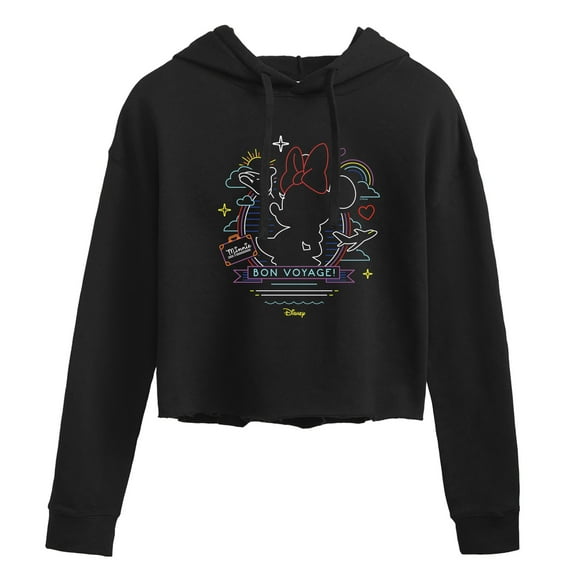 Disney - Minnie Mouse - Bon Voyage on the Cruise - Juniors Cropped Pullover Hoodie