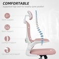 thumbnail image 3 of Pink Ergonomic Mesh Office Chair with Adjustable Headrest & Flip-Up Armrests - Lumbar Support Desk Chair for Home Office, Living Room & Compact Spaces, 3 of 7