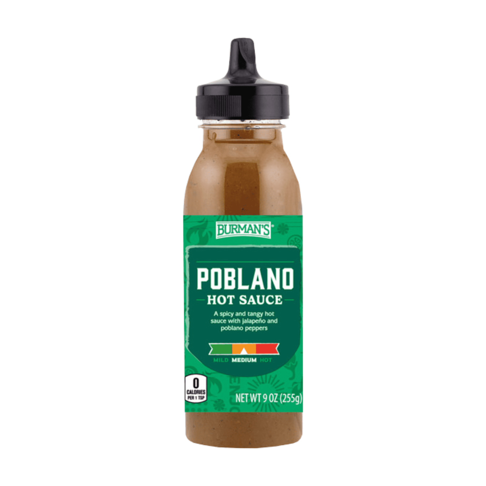 Burman's Poblano Hot Sauce 9 oz , 2 Pack + Bonus