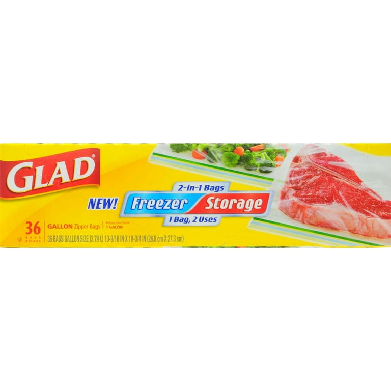 Glad Zipper Gallon Food Storage and Freezer Plastic Bags, 36 ct - QFC