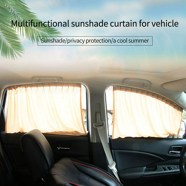 2pcs Universal Car Side Window Sunshade Curtains Auto Windows Curtain Sun Visor Blinds Cover Car-Styling, Size: 50, Black
