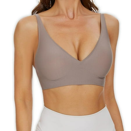 VISALY T Shirt Bra  Women Stylish Intimates Comfortable Traceless Sports Underwear Solid Color Sleeping Bra  Sports Bras for Women High Support  Bras  Plunge Bra (Purple  S)
