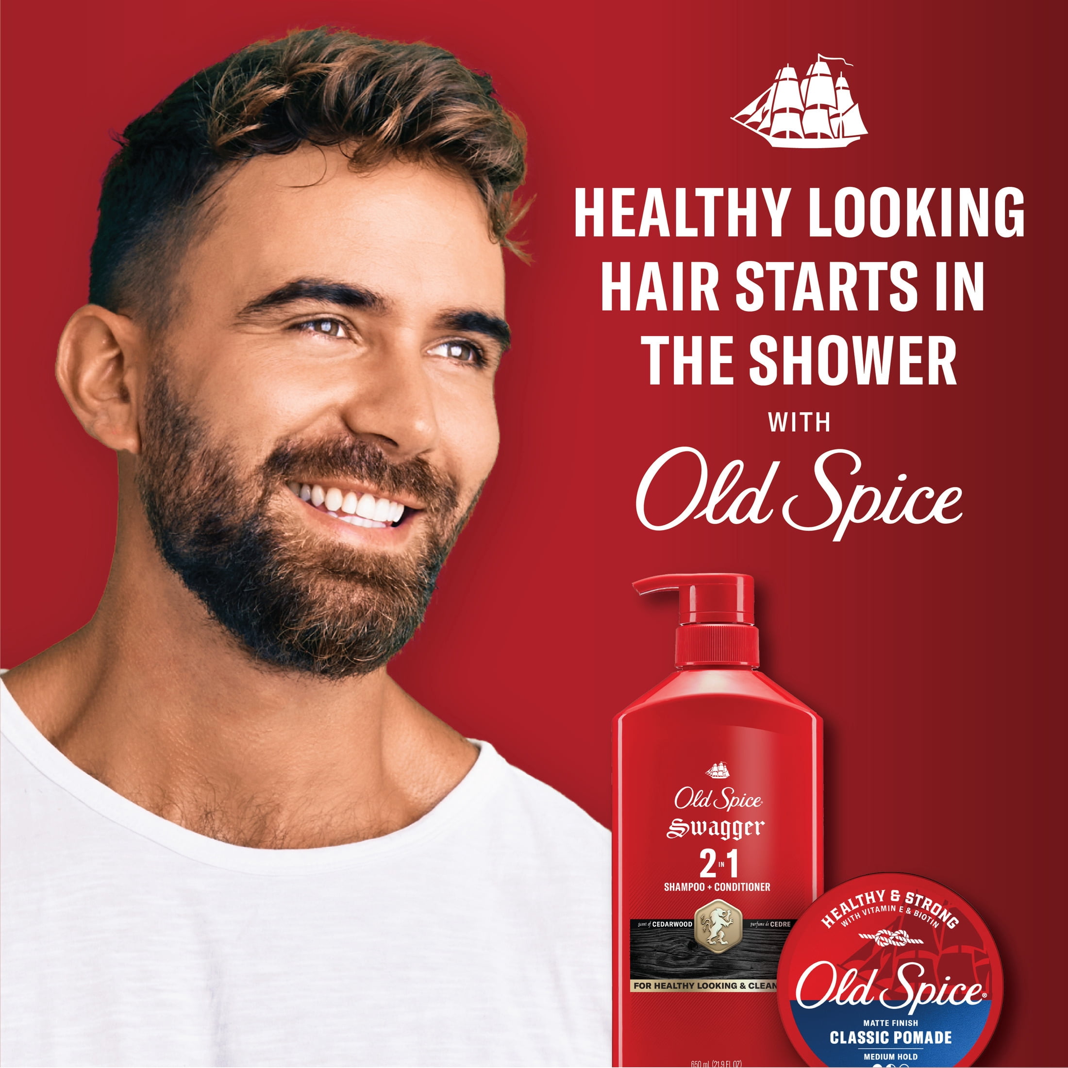 Old Spice Swagger 2 in 1 Men's Shampoo and Conditioner, 21.9 fl oz