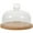 Khaki, variant on Gymnture Wooden Cake Stand with Glass Dome Lid for Wedding and Parties
