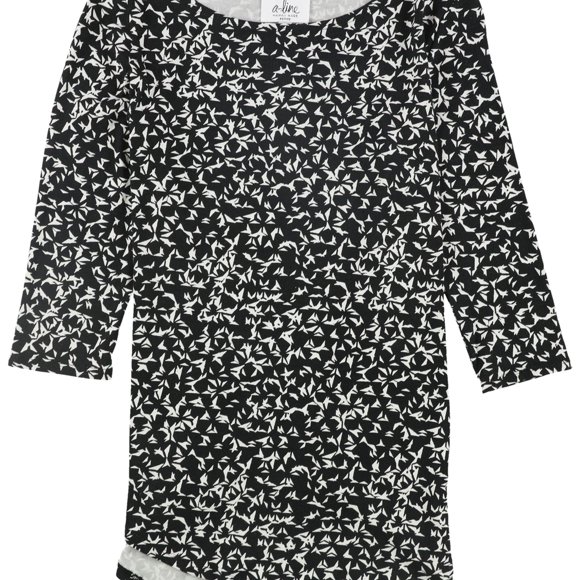 A-Line Blouse Trapèze à Manches 3/4 pour Femmes, Multicolore, Petite, PS