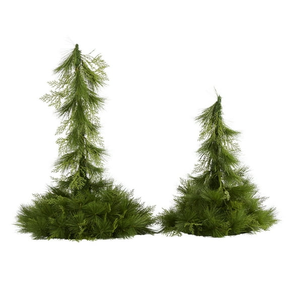 Nearly Natural 24in. and 36in. Table Top/Hanging Artificial Christmas Decor (Set of 2)