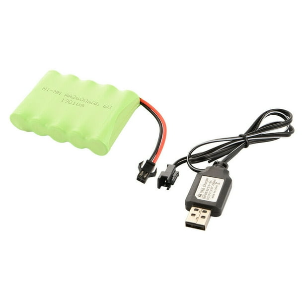 Ni-MH 6.0V 2600mAh Rechargeable AA Cell Battery Pack+USB Cable for RC
