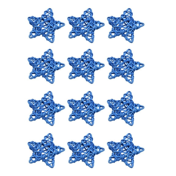 unbranded  12 Pcs Rattan Five-pointed Star Wicker Balls Decorations