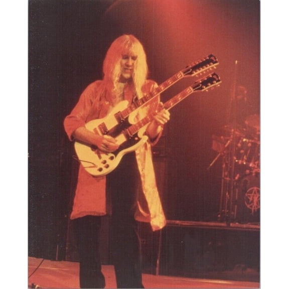 Rush Alex Lifeson plays double neck guitar vintage 8x10 inch press photo