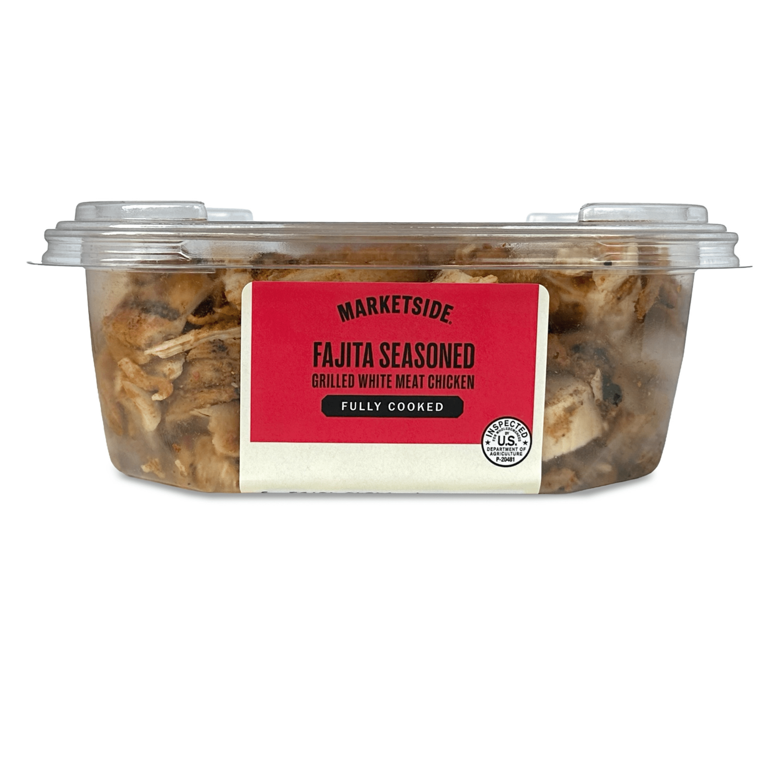 Marketside Fajita Seasoned Grilled Chicken, 16 oz, 20g of Protein, No Artificial Ingredients, Gluten Free (Refrigerated)