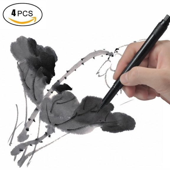 Watercolor Calligraphy pen Drawing Pen,Pack of 3 Calligraphy Pen Set Brush Pen Soft Brush Tips Manga Writing Drawing Ink Pen Script Gi