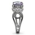 thumbnail image 5 of High polished (no plating) Stainless Steel Ring with AAA Grade CZ in Light Amethyst for Women Style TK079, 5 of 5