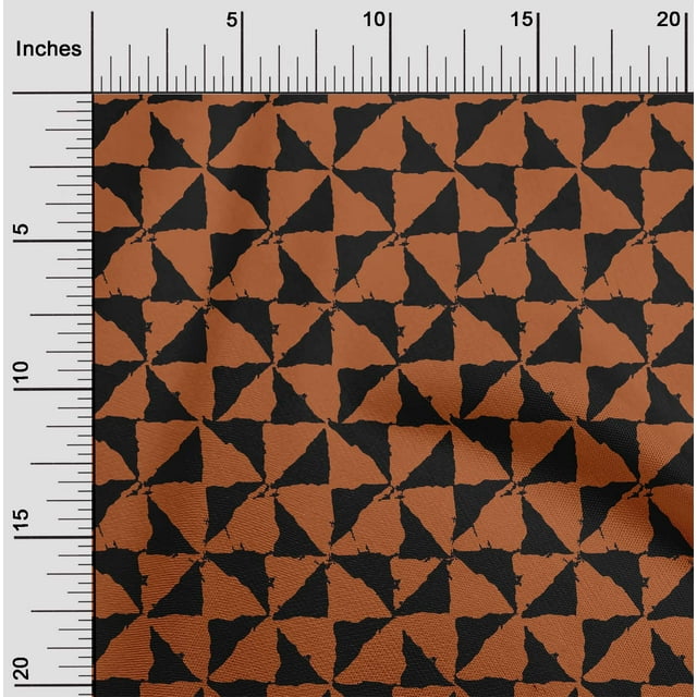 oneOone Organic Cotton Voile Fabric Geometric Block Printed Craft Fabric BTY 42 Inch Wide