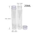 thumbnail image 2 of Clear Borosilicate Glass Bottle With Silver Aluminum Cap 25ml Breakable Glass Bottle Prop Gift Jars Crafts 6pcs-22x100x13mm, 2 of 5