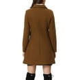 thumbnail image 3 of INSPIRE CHIC Women's Vintage Lapel Collared Overcoat Single Breasted Mid-Long Winter Coat, 3 of 6