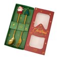 thumbnail image 1 of Juego de cucharas navideñas de acero inoxidable con tema de árbol, Papá Noel y estrella. Cucharas para remover café. Utensilios de cocina festivos con caja de regalo, 1 of 7