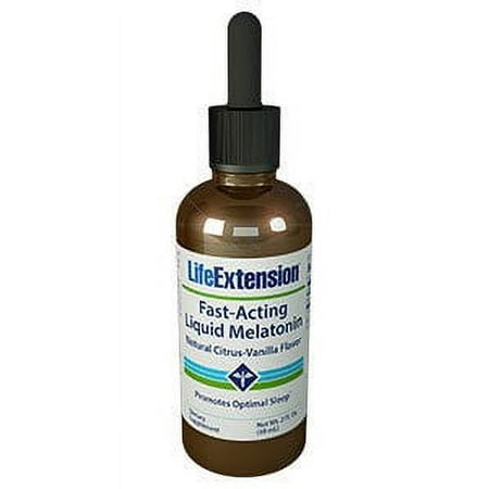 Life Extension Fast-Acting Liquid Melatonin Natural Citrus-Vanilla Flavor - 2 oz