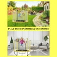 thumbnail image 3 of LANGXUN Outdoor Kid Mini Trampoline w/ Safety Net and Basketball Hoop, 3 of 7