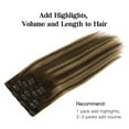 thumbnail image 2 of HOTBANANA Human Hair Clip in Hair Extensions, Balayage Chocolate Brown Mixed Caramel Blonde 120g Clip in Hair Extensions Real Human Hair Straight Remy, 2 of 8