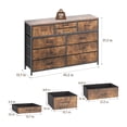 thumbnail image 2 of 45-pulgada moderno cómoda mesa de tv: brown entertainment center con 10 cajones para dormitorio, sala de estar, closet, o entrada, 2 of 8