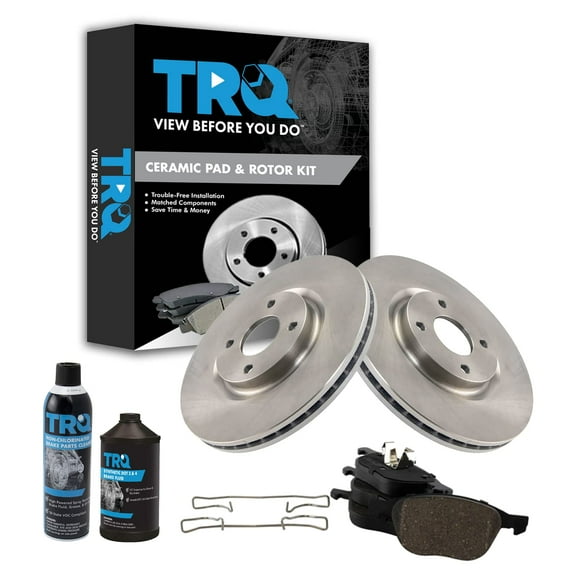 TRQ Front Ceramic Brake Pad & Rotor Kit w/Chemicals for Ford C-Max Escape BKA15625