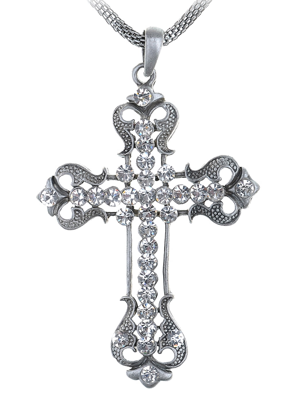 Silver Rhinestone Cross Necklace from Brandy Melville | Cross necklace, Cross  necklace silver, Rhinestone cross