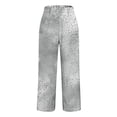 thumbnail image 4 of QATAINLAV Women's Casual Pants Fashion Printed Linen Comfy Lounge Pant Summer Elastic Waisted Straight Leg Beach Pants with Pockets Gray XXL, 4 of 6