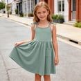 thumbnail image 2 of BCSIOAOI Girls Dress,Tie Shoulder Sleeveless A-Line Casual Dress with Pockets Green 11-12 Years, 2 of 9