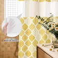 thumbnail image 3 of No Hook Shower Curtain, Yellow Geometric Shower Curtains for Bathroom with See Through Top Window, Morocco Modern Abstract Plaid Art Waterproof & Washable Bath Curtain 66"x72", 3 of 9